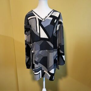 FreshFX retro mini dress or tunic - with a removable matching neck piece